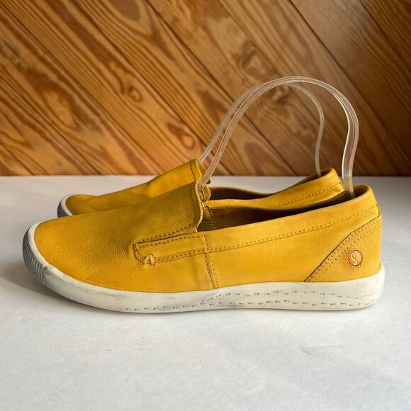SOFTINOS Fly London Ita Slip on Shoe Loafer Yellow - Picture 2 of 6